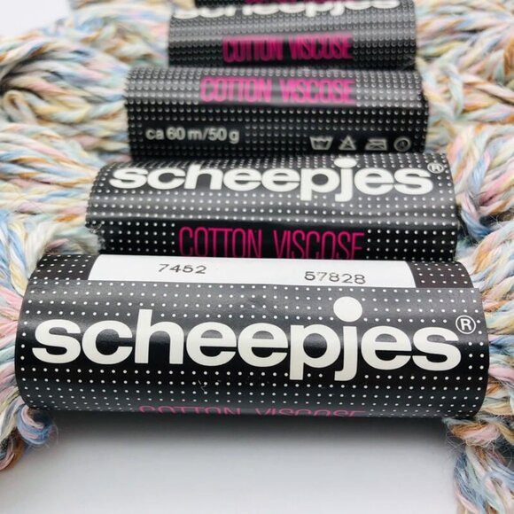 Scheepjes Yarn Lot of 5 Pastel Variegated Cotton Viscose Made in Holland New - Picture 2 of 5